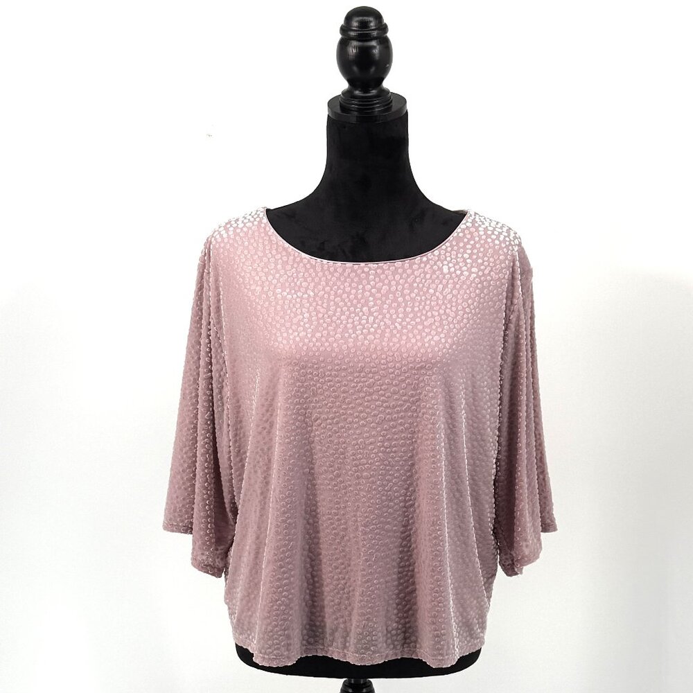 Apt 9 Textured and Lined Wide Sleeve Top Size L